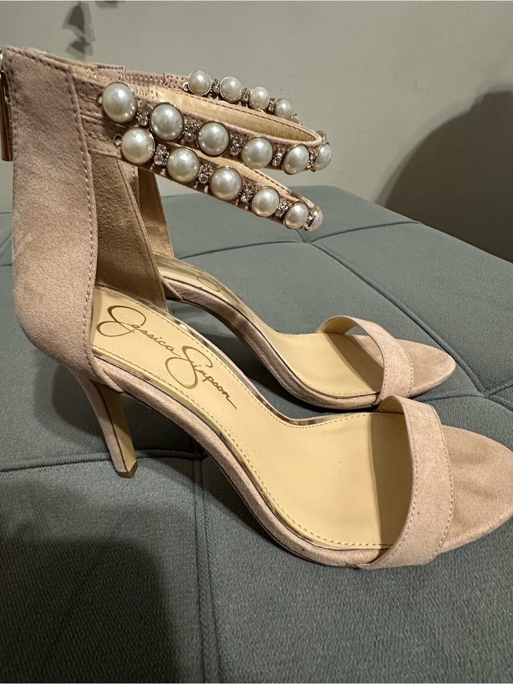 Jessica Simpson Jalinda2 light pink Pearl-Ankle Strap Heels